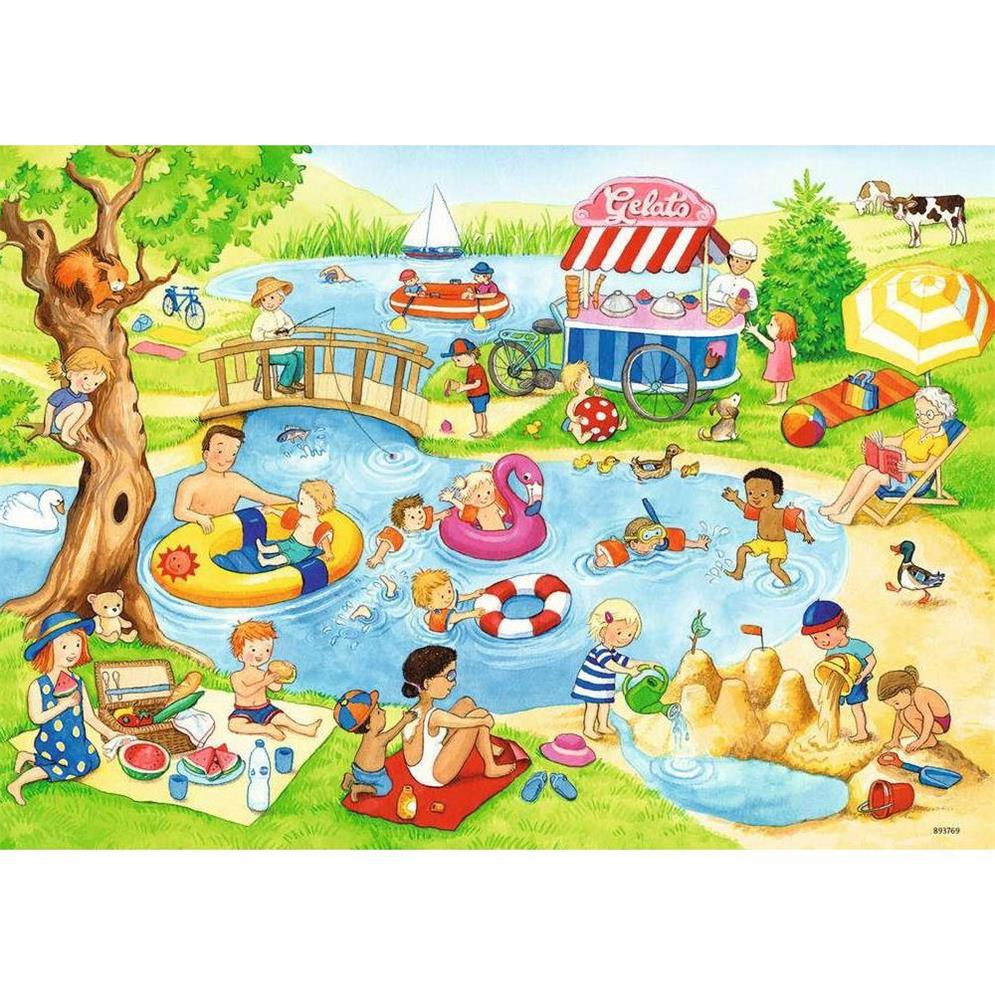 Puzzle Freizeit am See, 2 x 24 Teile