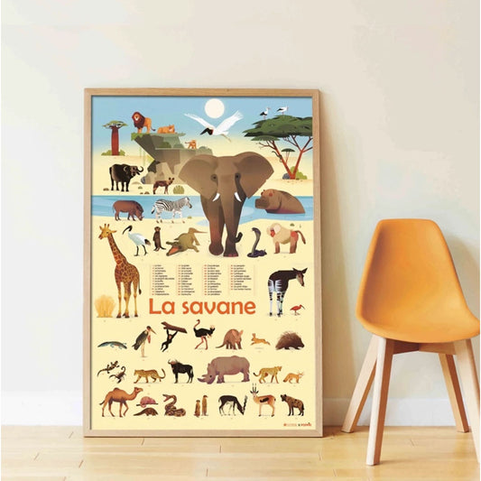 Sticker Lernposter Savanne