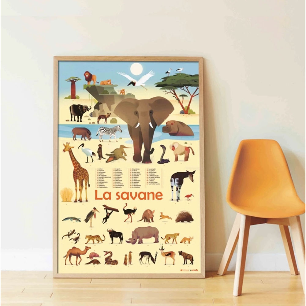 Sticker Lernposter Savanne