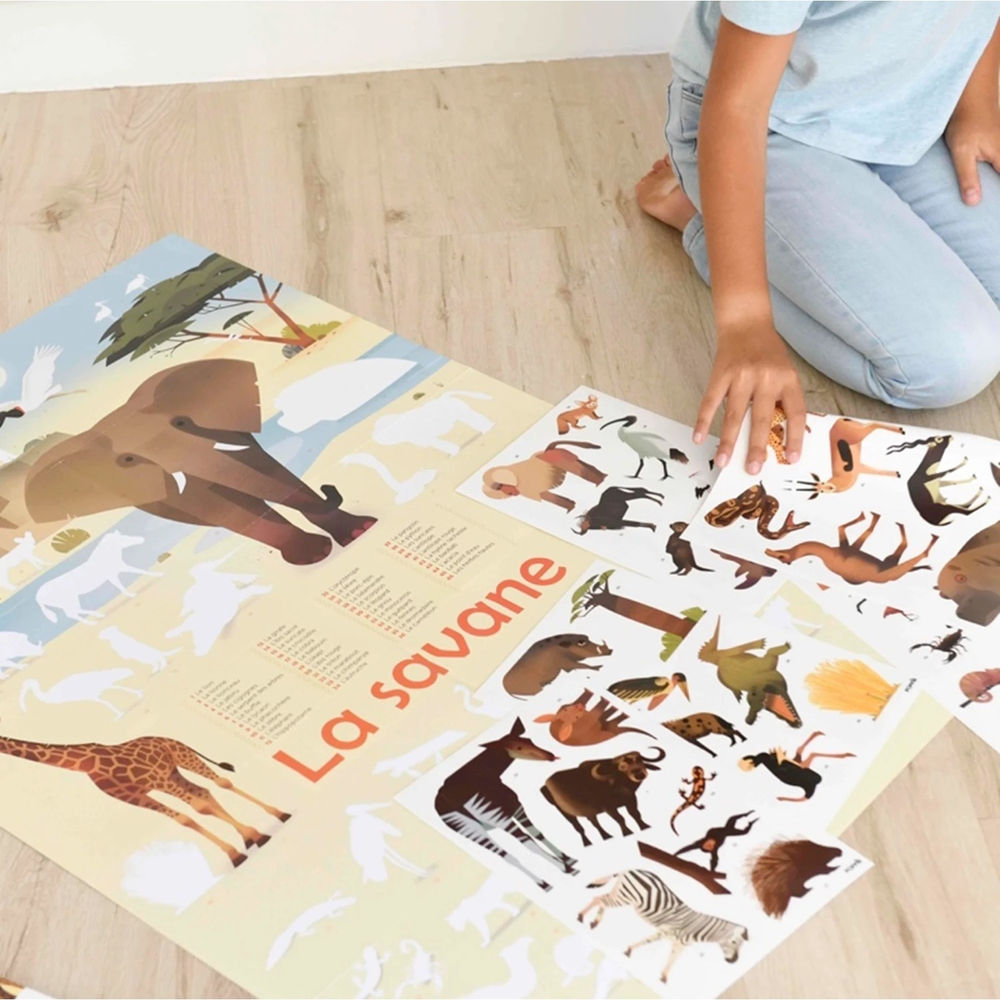 Sticker Lernposter Savanne