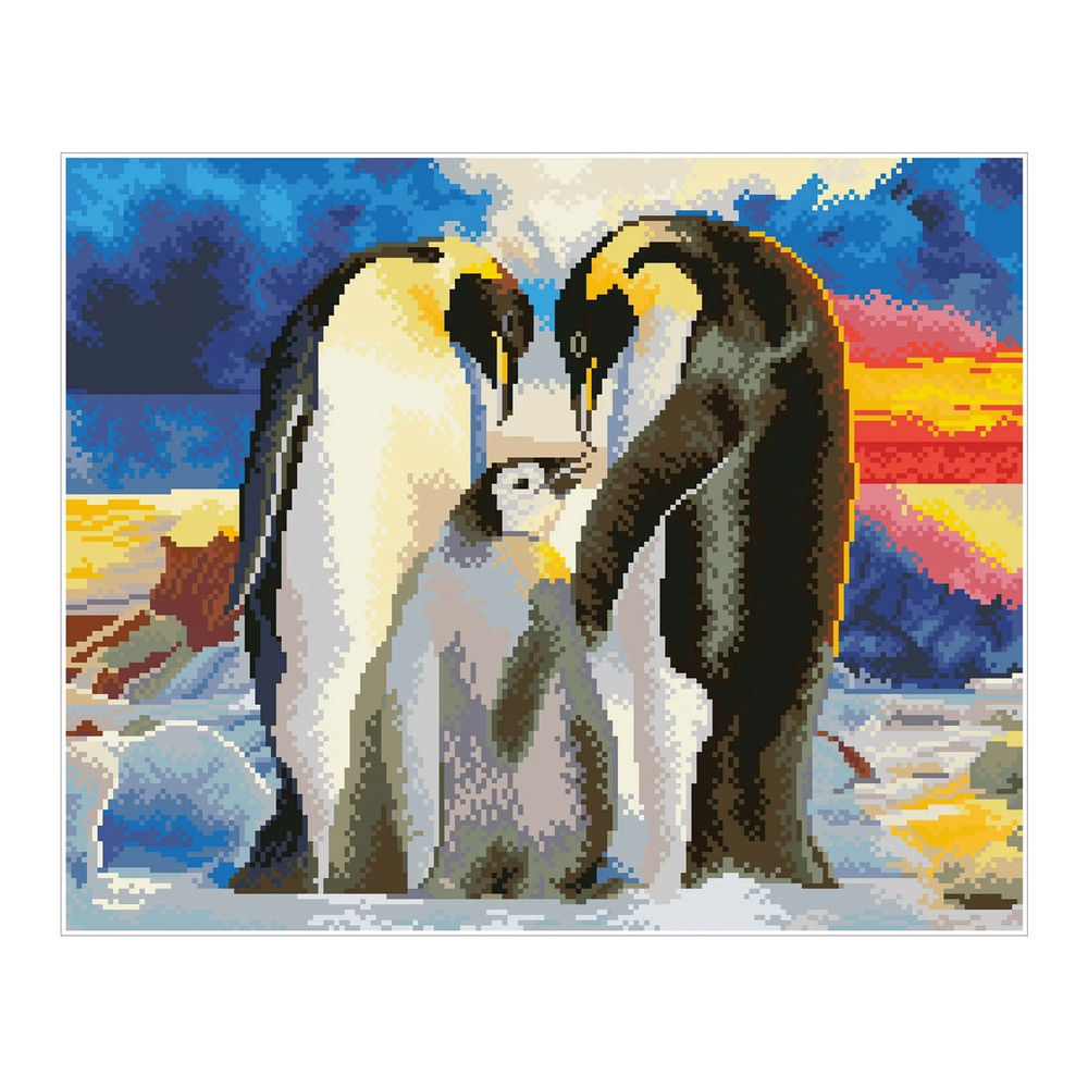 Diamond Painting Pinguin Familie