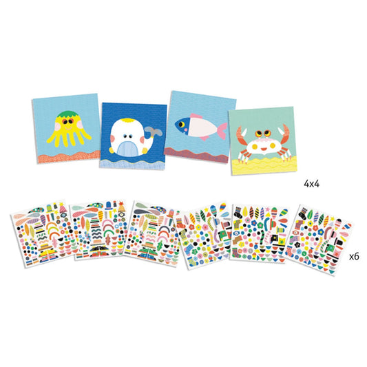 Djeco Sticker und Basteln Meerestiere