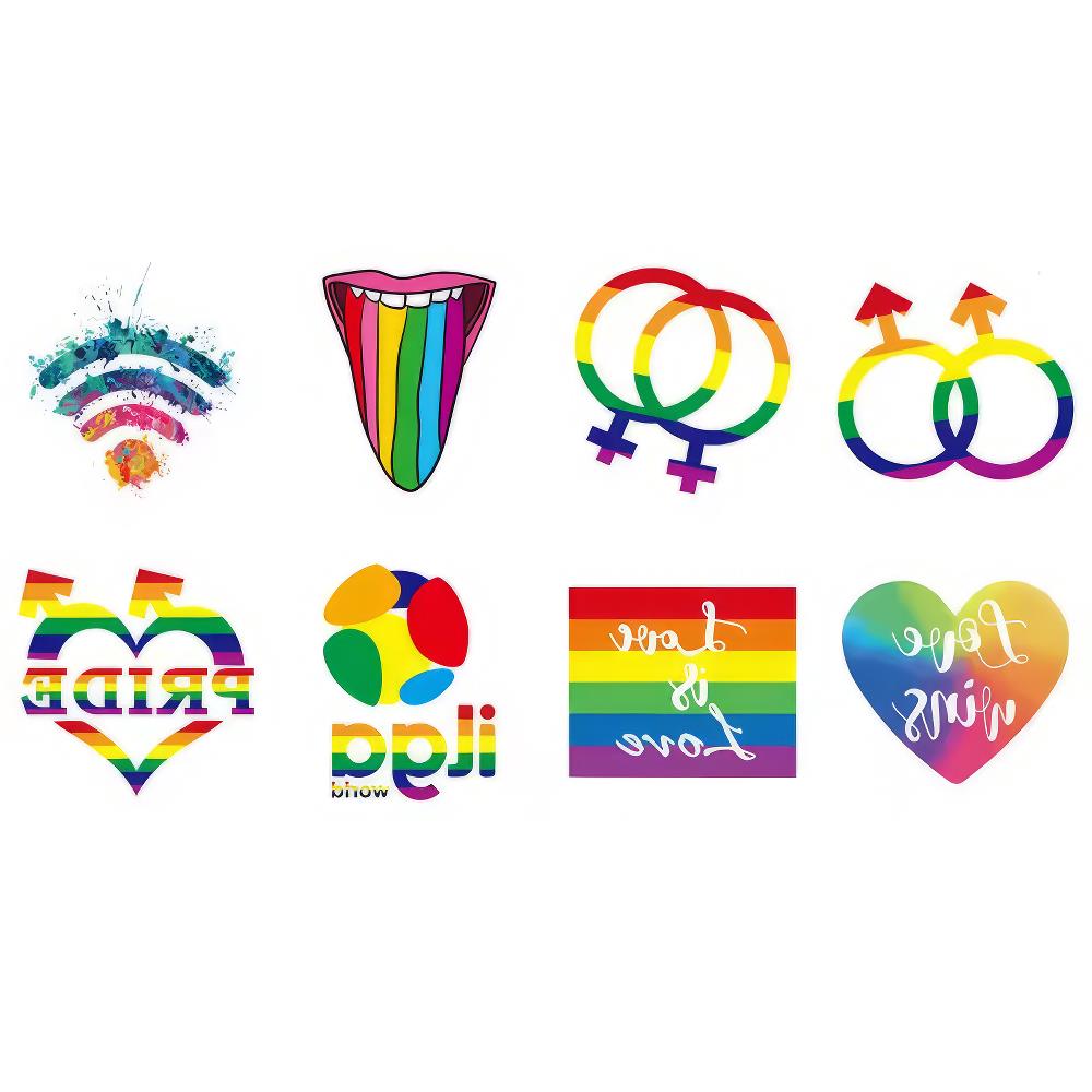 LGBTQ Pride Love Tattoos, 8er-Set