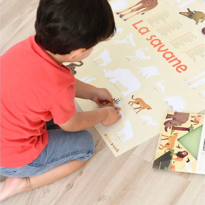Sticker Lernposter Savanne