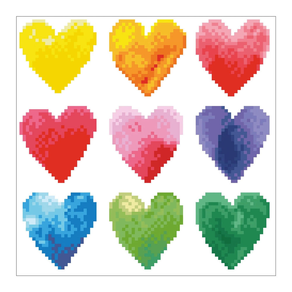 Diamond Painting Herzen Regenbogen