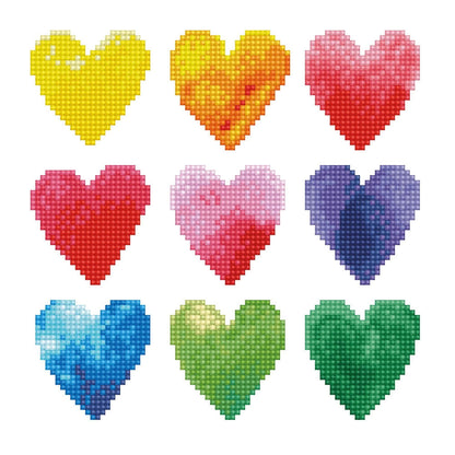Diamond Painting Herzen Regenbogen