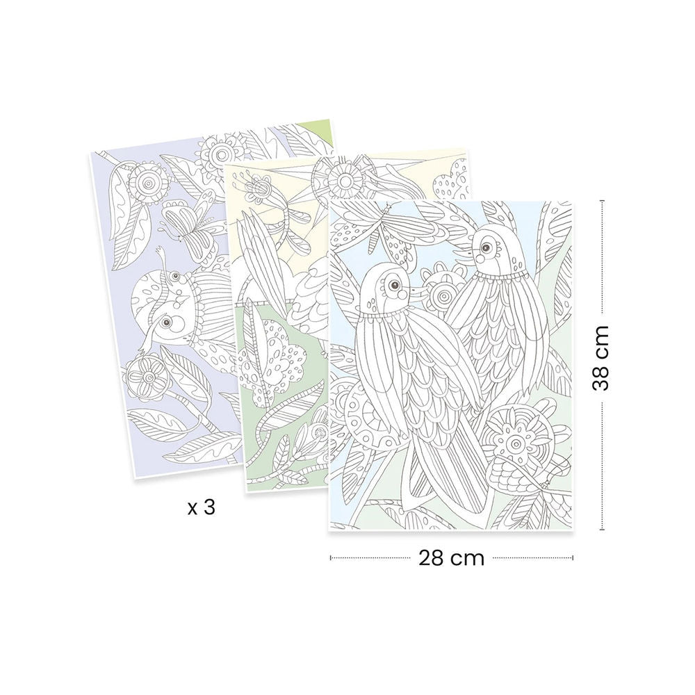 Djeco Colouring Gallery Vögel