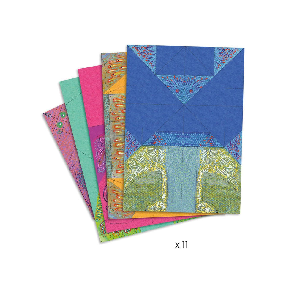 Origami Vögel bunt