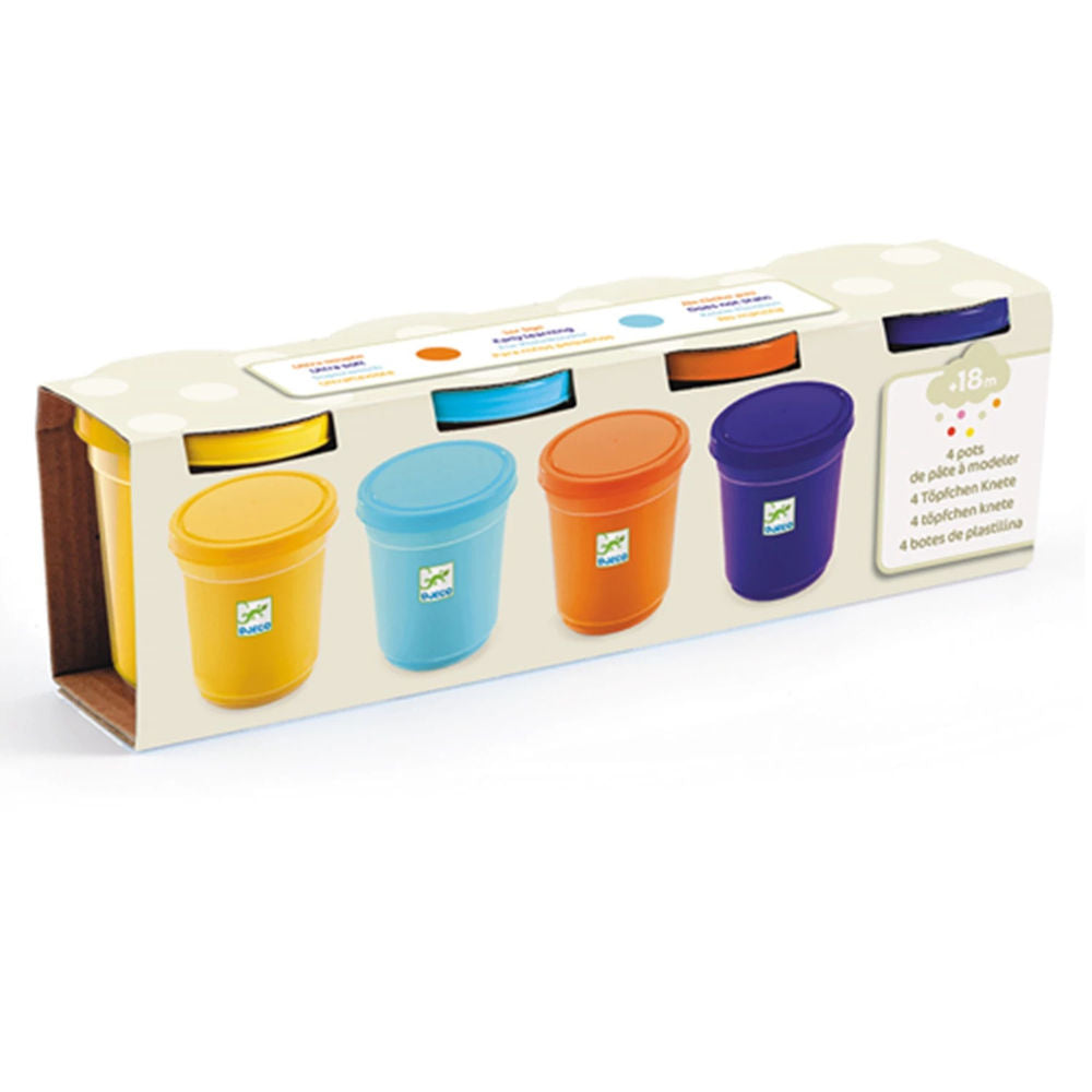 Djeco Knete Natur 4 Farben, assortiert