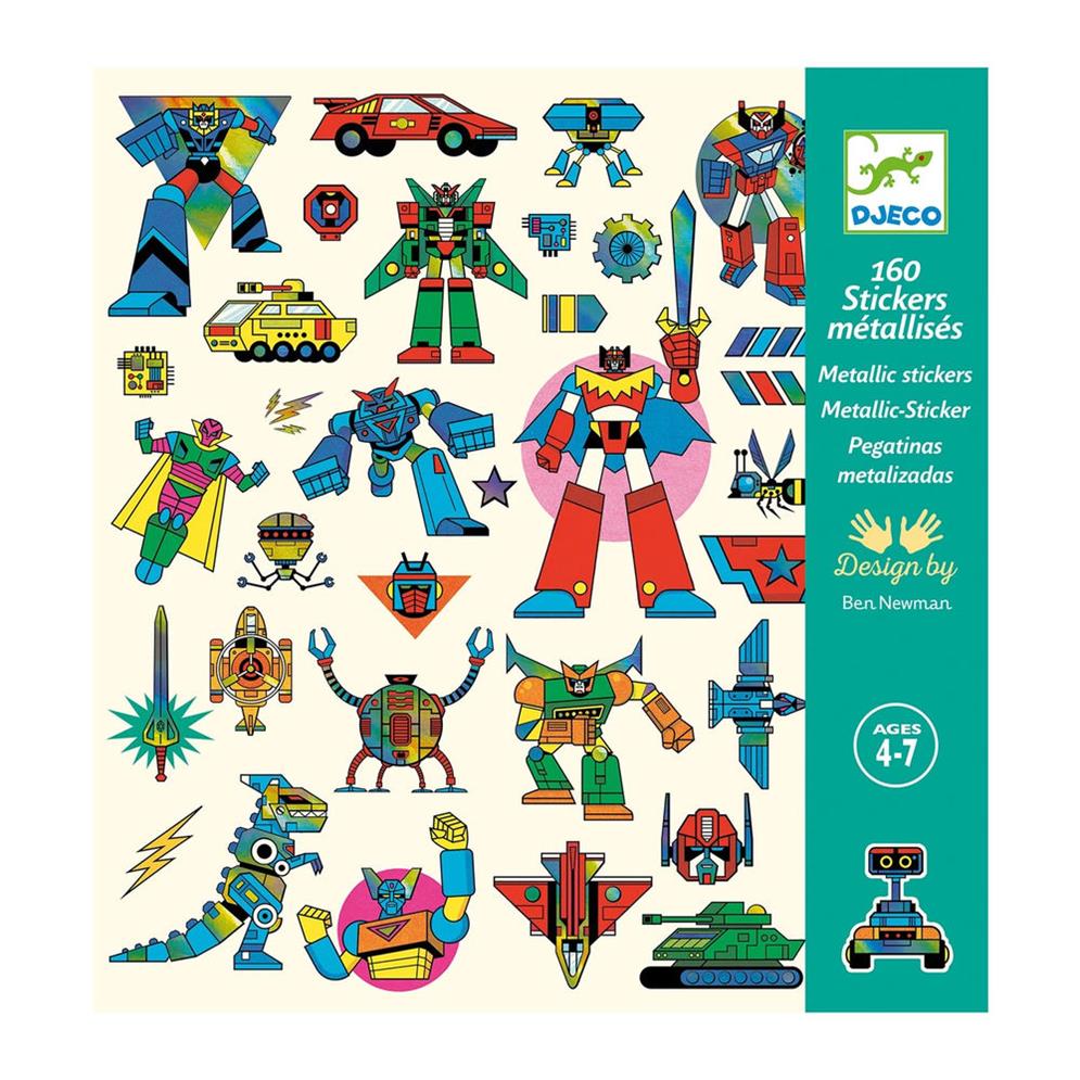 Djeco Sticker metallic Roboter