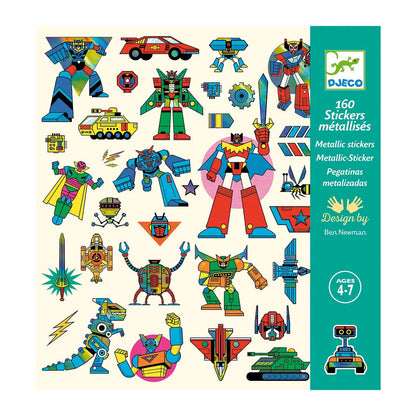 Djeco Sticker metallic Roboter