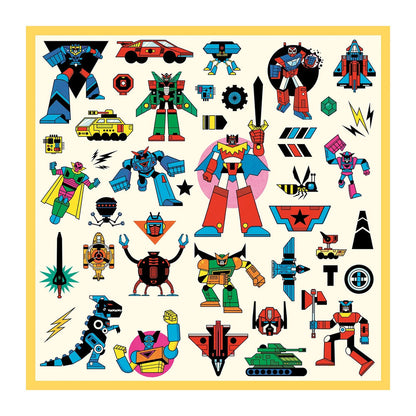 Djeco Sticker metallic Roboter