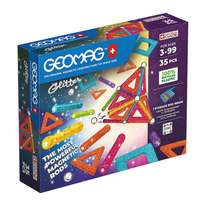 Geomag Panels GREEN line GLITTER 35 Teile