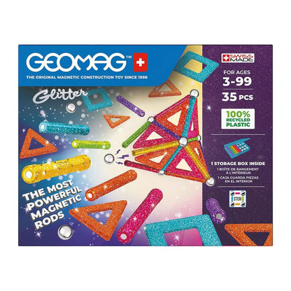 Geomag Panels GREEN line GLITTER 35 Teile