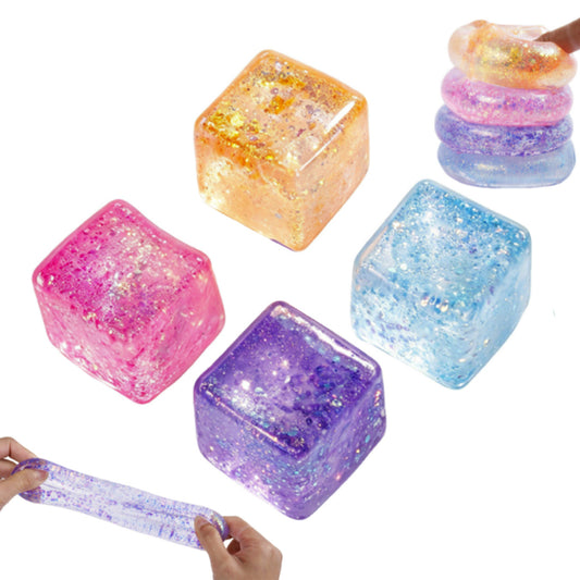Squeezy Cube Glitter 7.5 cm, assortiert, 1 Stk.