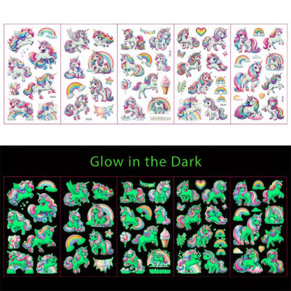 Glow in the Dark Tattoos Einhorn