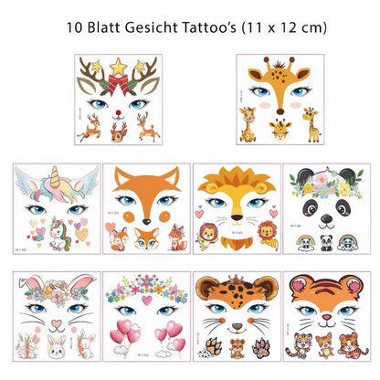 Fantastische Gesichts-Tatoo's, 10 Bögen